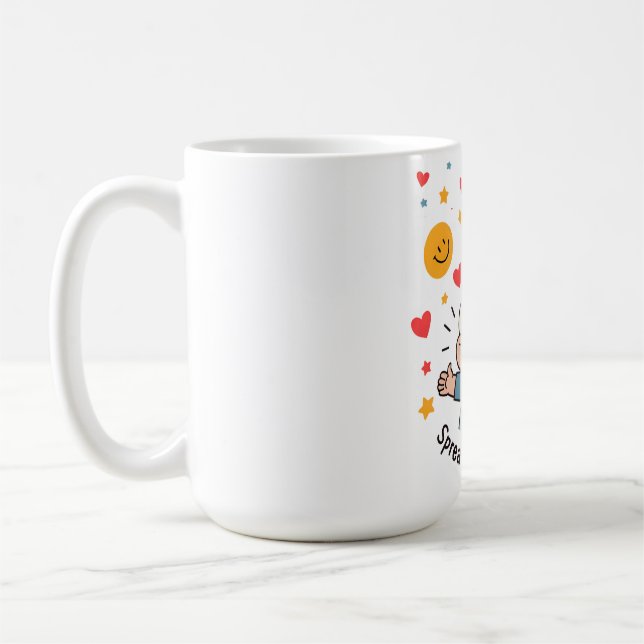 Verteilen Sie das Lächeln - Niedlicher und fröhlic Kaffeetasse (Links)