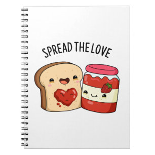 Verteilen Sie die Liebe Funny Jam und Brot Pub Notizblock