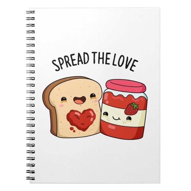 Verteilen Sie die Liebe Funny Jam und Brot Pub Notizblock (Vorderseite)