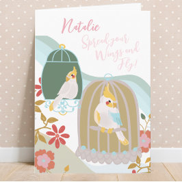 Verteilen Sie Ihre Flügel Schöner Vogel-Abschluss Karte