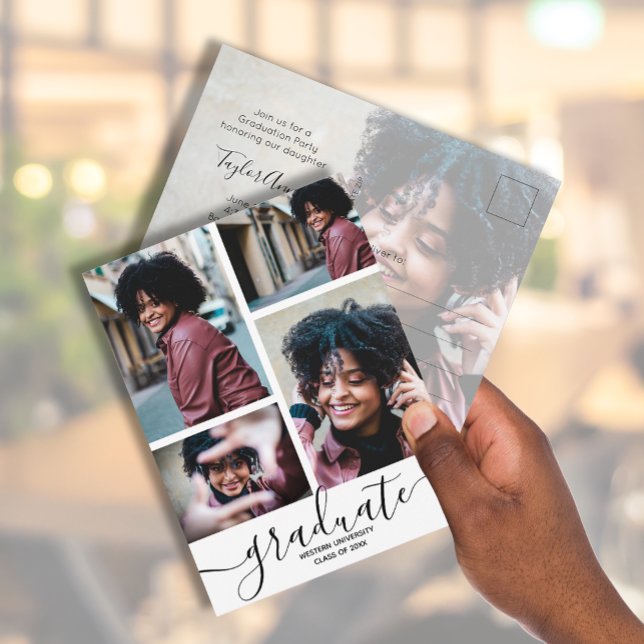 Vertical 5 Photo Graduation Party Invitation (Créateur téléchargé)