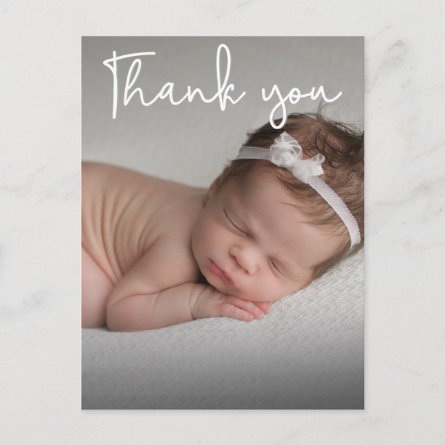 Vertical Baby Birth Ankündigung und vielen Dank Postkarte (Vorderseite)