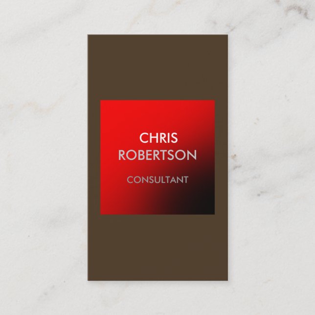 Vertical Café Noir Red Contemporary Business Card Visitenkarte (Vorderseite)