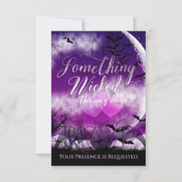 Vertical-Hochzeit der Liebe Mond auf der Wicked Fu RSVP Karte