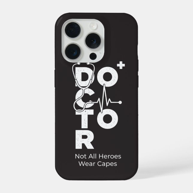 Vertical Medical Stethoscope Design Doctor iPhone 15 Pro Hülle (Rückseite)