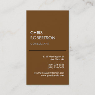 Vertical Sepia Brown Attractive Business Card Visitenkarte