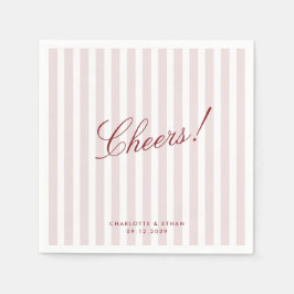 Vertical Stripes blush Pink Moderne Hochzeitsnahru Serviette