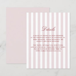 Vertical Stripes in Rosa Moderne Hochzeitdetails Einladung