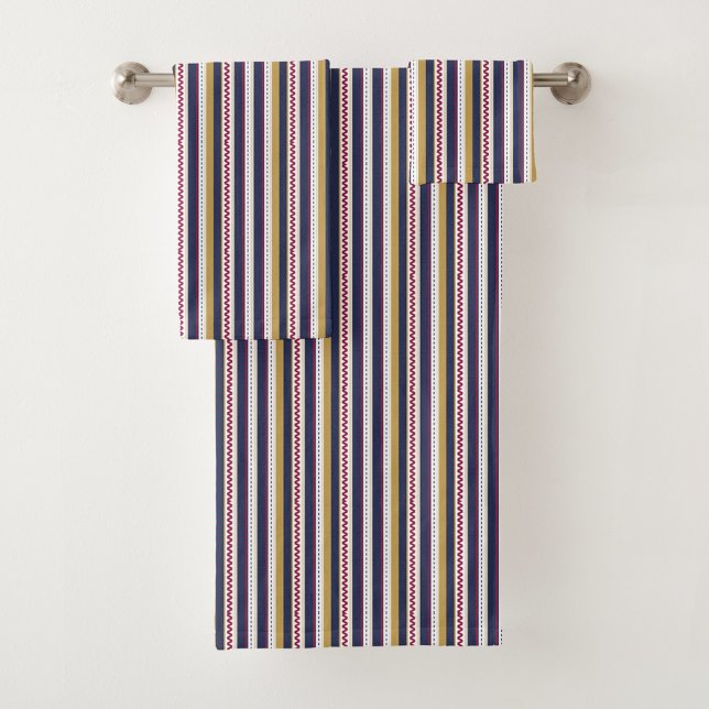 Vertical stripes towel set with a pattern of navy (Von Creator hochgeladen)