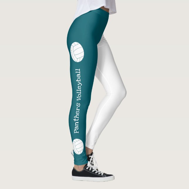 vertical text ANY color volleyball team name Leggings (Rechts)