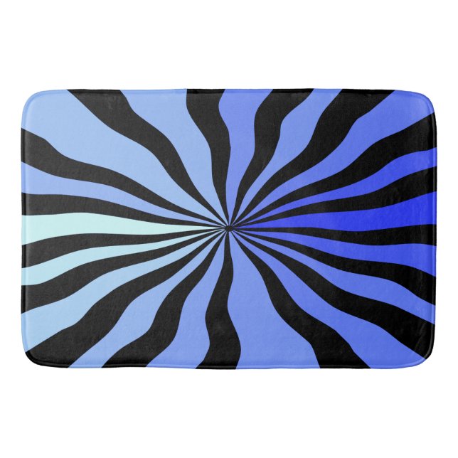 Vertigo A-GoGo in Schwarz und Blau Badematte (Vorderseite)