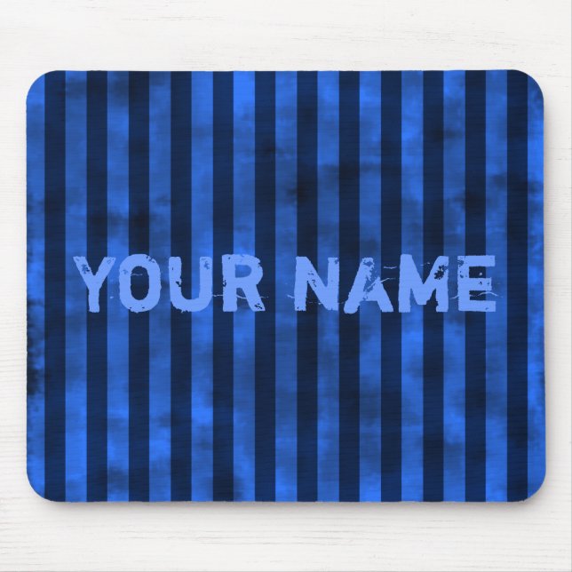Vertikal blaue Streifen Mousepad (Vorne)