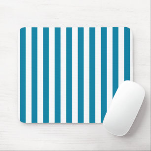 Vertikal blaue und weiße Streifen Mousepad
