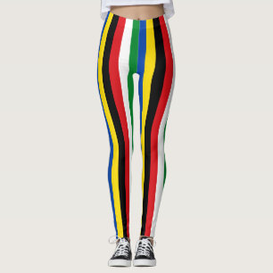 Vertikal gestreifte Farben für die Landesflagge im Leggings
