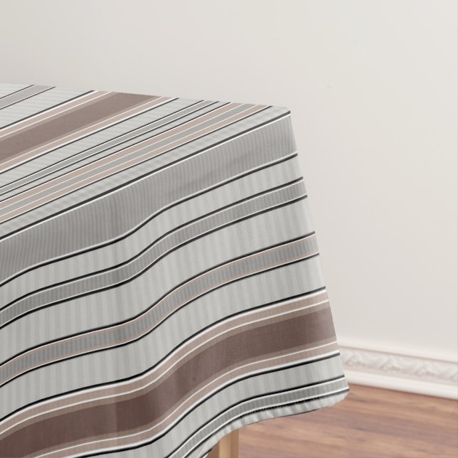 vertikal gestreiftes Muster in graubraun Tischdecke (Beispiel)