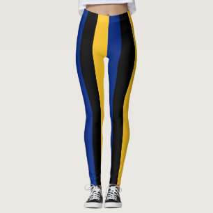 Vertikal gestrichelte Barbados-Farben für die Flag Leggings