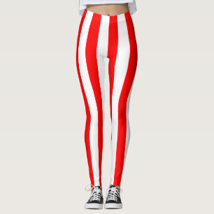 Vertikal gestrichene indonesische Flaggenfarben Leggings