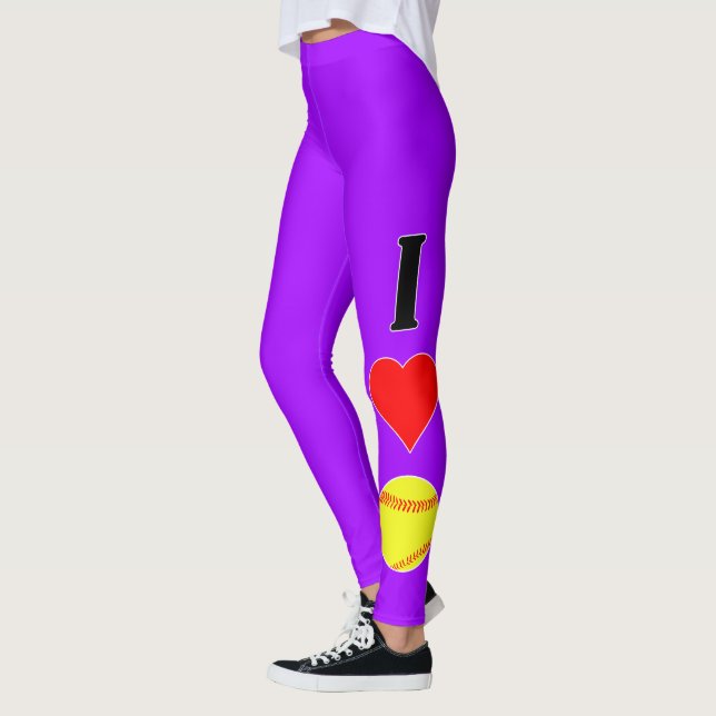Vertikal I Liebe/Herz Softball - Farbsport nach Ma Leggings (Links)