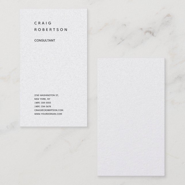 Vertikal Minimalistisch Schlicht Moderne Premium P Visitenkarte (Vorne/Hinten)