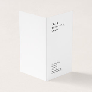Vertikal Minimalistisch Schlicht Moderne Weiße Tre Visitenkarten