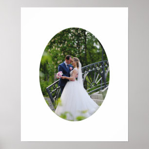 Vertikal Oval Form Hochzeitskennzeichen Foto Poster