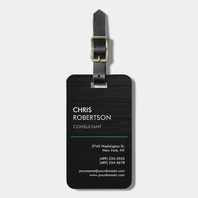 Vertikal Schwarz Grau attraktiv Gepäckanhänger (Vorderseite vertikal)