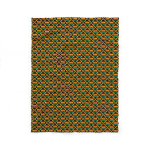Vertikal Schwarz, Grün, Rot, Gelb Kente Tuch