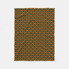 Vertikal Schwarz, Grün, Rot, Gelb Kente Tuch Fleecedecke