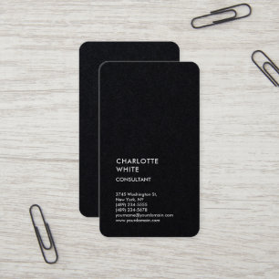 Vertikal Schwarz Trendy Minimalistisch Elegant Ein Visitenkarte