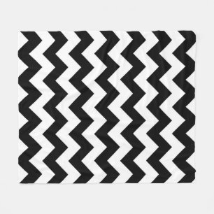 Vertikal schwarz und weiß Zigzag Fleecedecke