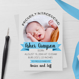 Vertikal stolz Geburtsankündigung vorstellen Ankündigung