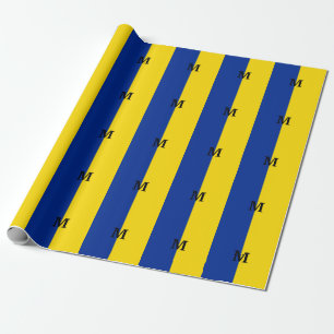 Vertikal Ukraine Flaggen blau und gelb monogramm Geschenkpapier