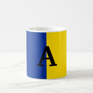 Vertikal Ukraine Flaggen blau und gelb monogramm Kaffeetasse