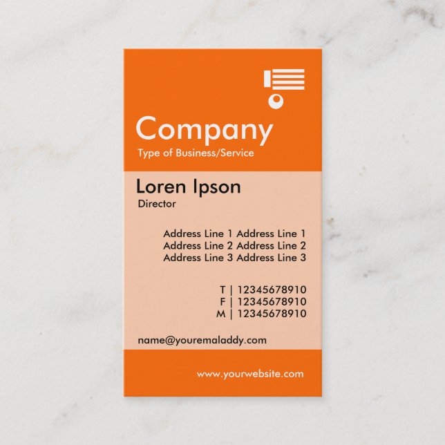 Vertikal verbanden - Orange Visitenkarte (Vorderseite)