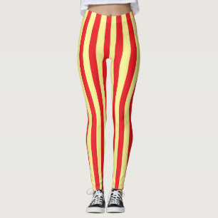 Vertikal Weiche Gelbe und rote Streifen Leggings