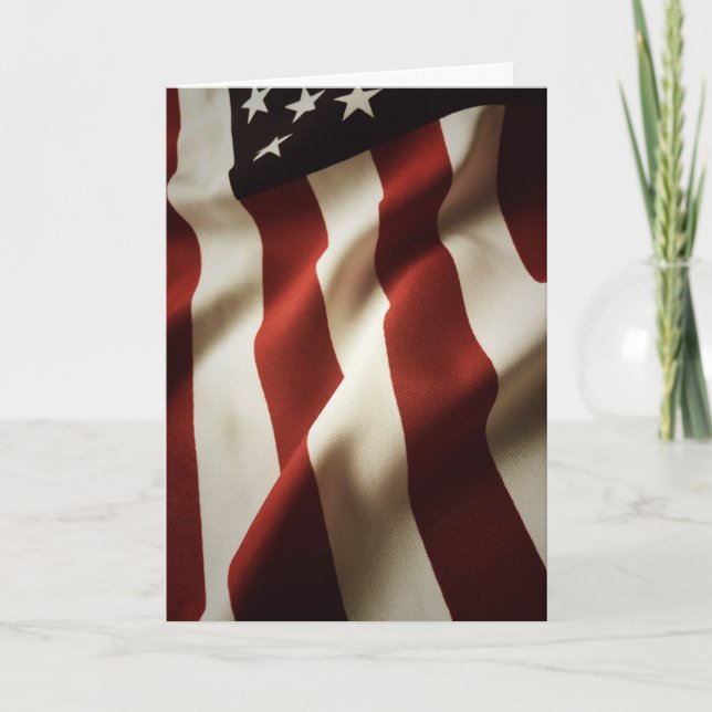 Vertikale amerikanische Flagge Feiertagskarte (Vorderseite)