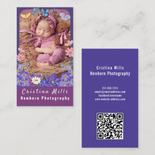 Vertikale Babyfotografie Neugeborene Fotograf Visitenkarte