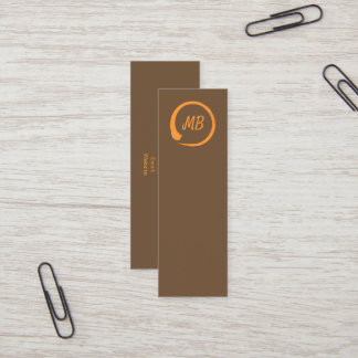 Vertikale businesscards Zen des Monogramms in der Mini Visitenkarte