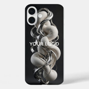 Vertikale Chrome-Twist - Premium 3D-Abstrakt iPhone 16 Plus Hülle