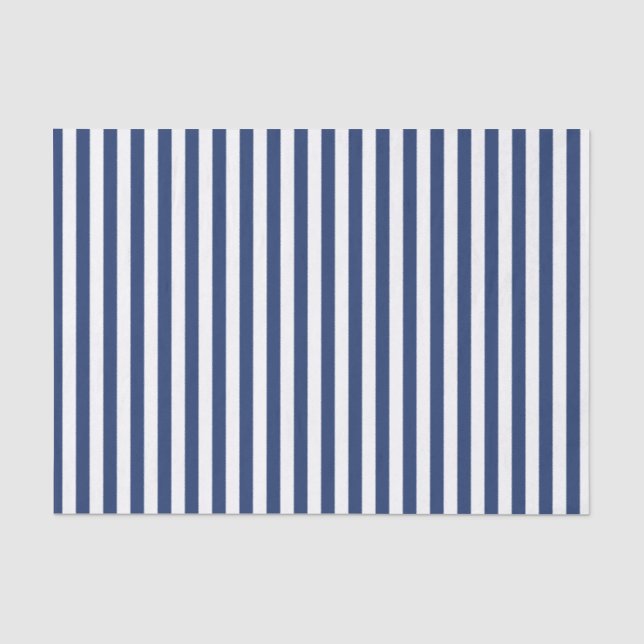 Vertikale dünne Navy-Streifen Seidenpapier (Vorderseite)