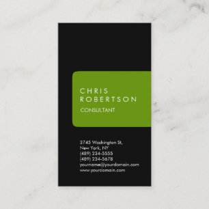 Vertikale einzigartige schwarze grüne visitenkarte