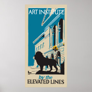 Vertikale Fahnenanzeige Retro Kunstinstitut Poster