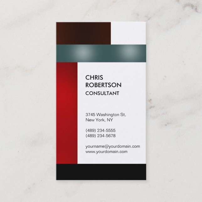 Vertikale farbige Streifen Creative Business Card Visitenkarte (Vorderseite)