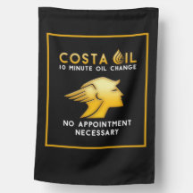 Vertikale Flagge Costa Oil Out Tür