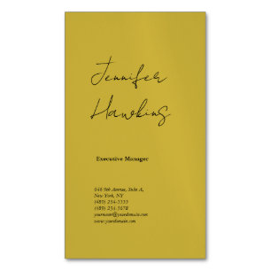 Vertikale Goldfarbe beruflich schlichte Handschrif Magnetische Visitenkarte