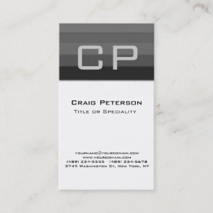 Vertikale graue Schwarz-weiße Visitenkarte