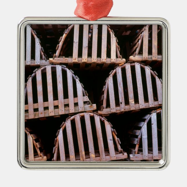 Vertikale Holzlobsterfallen Ornament Aus Metall (Vorne)