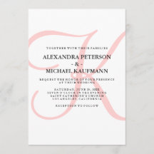 Vertikale klassische Monogramm in rosa Hochzeit