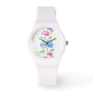 Vertikale nahtlose Mustergrenze des Aquarells Armbanduhr