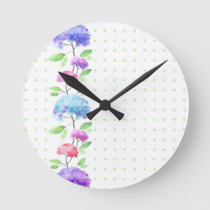 Vertikale nahtlose Mustergrenze des Aquarells Runde Wanduhr